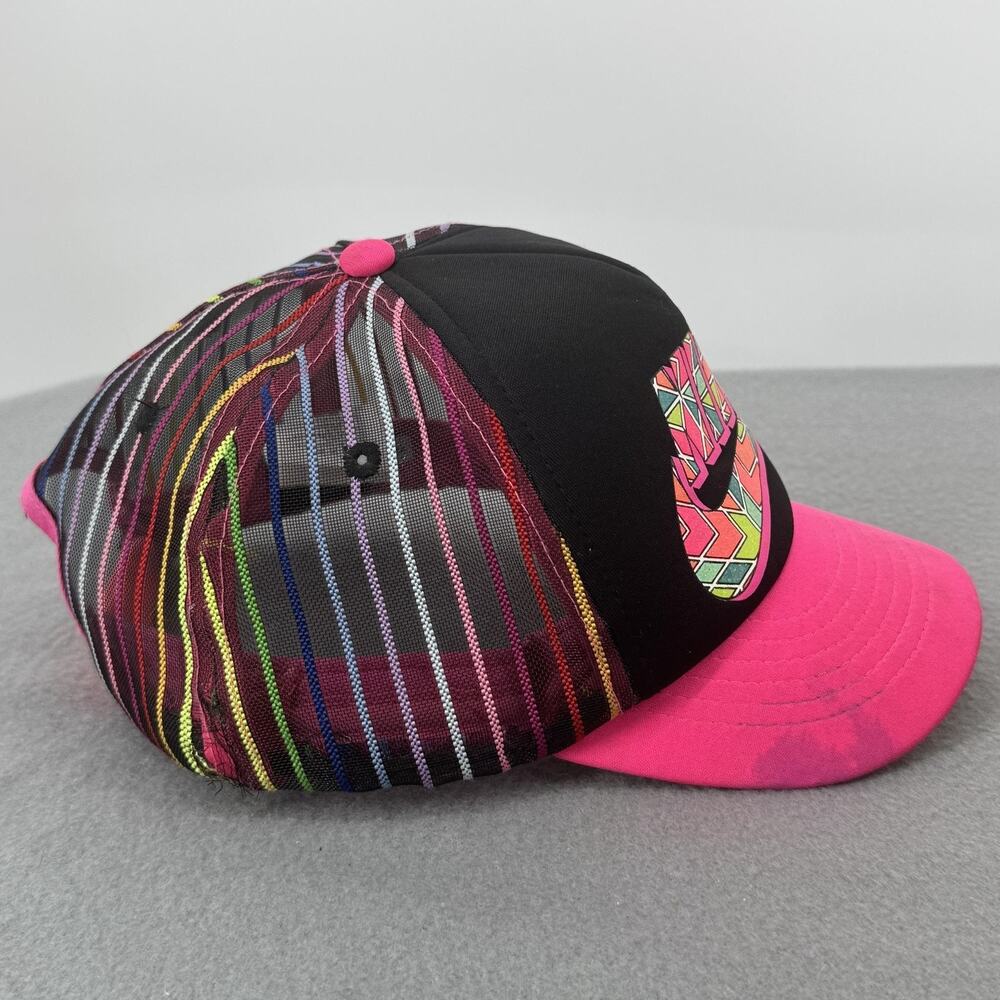 Nike SB Youth Trucker Hat Snapback Mesh Stripe Black Pink Cap Boys Adjustable - Picture 4 of 12